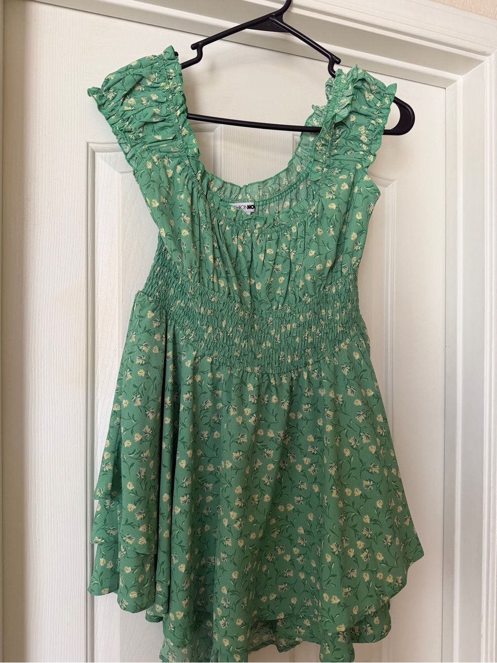 Green Floral romper fashion nova